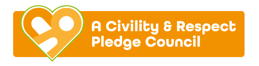 Orange and green image of a civility and respect council